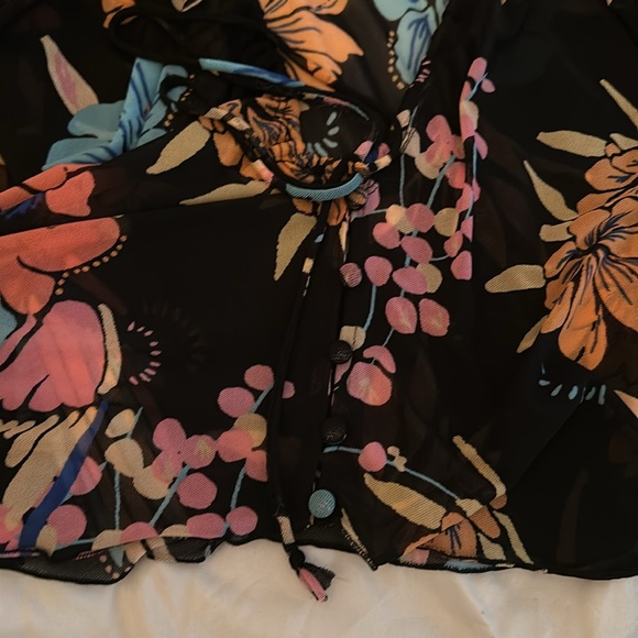 Free People Of Paradise Black Combo long sleeve top XS great condition - Picture 12 of 13